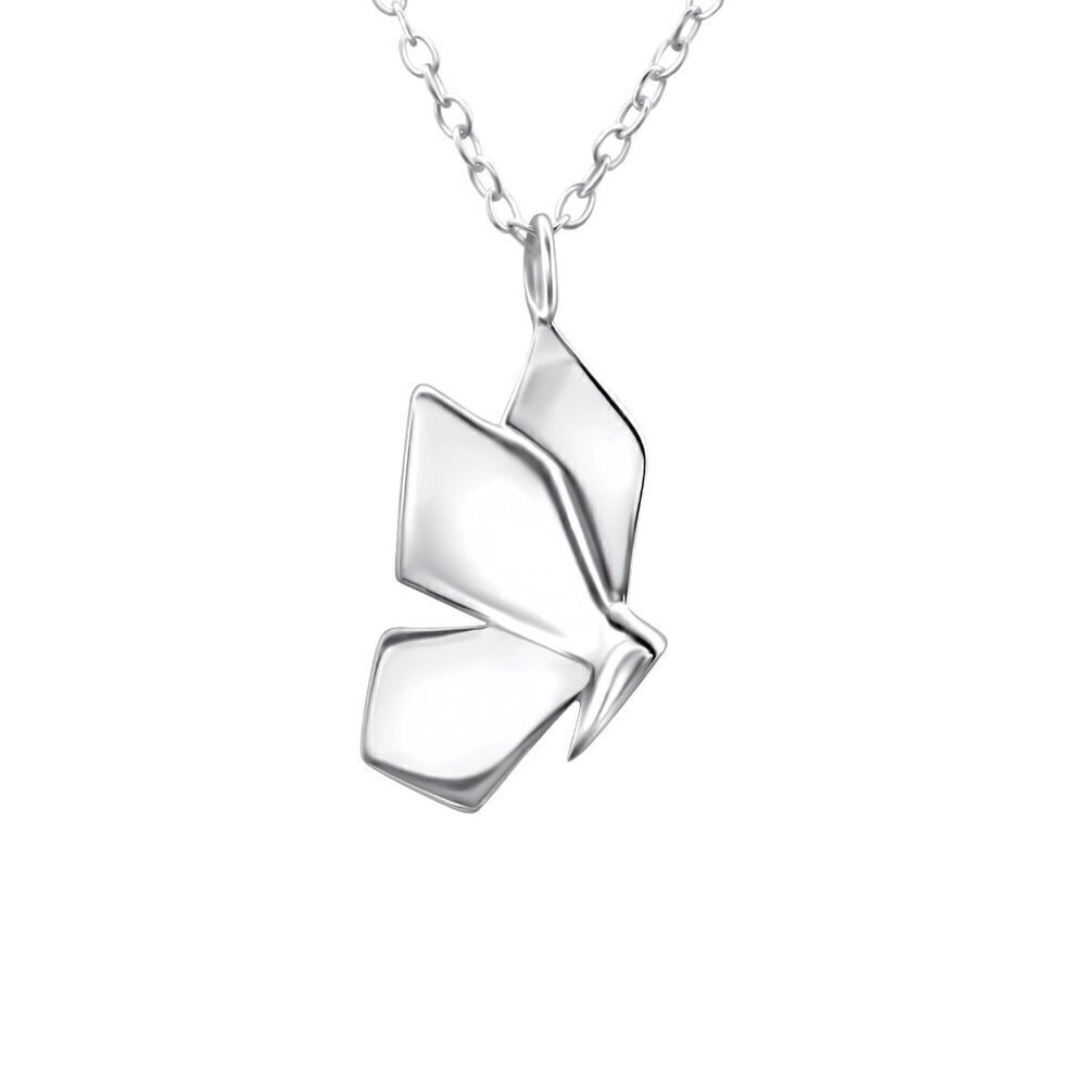 Sterling Silver Origami Butterfly Necklace Waterproof and Anti-Tarnish